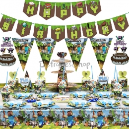 Vajilla de Equipo de Impresión de Minecraft de Dibujos Animados