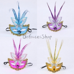 Máscara de Mariposa de Seda de Lluvia con Decoraciones de Halloween