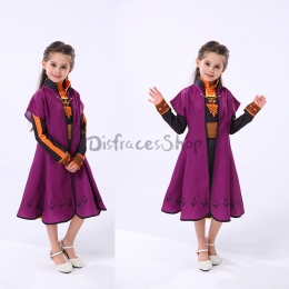 Disfraz Frozen Vestido de Princesa Anna Cosplay para Niñas