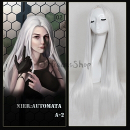Pelucas Cosplay Autómatas NieR Blanco Plateado