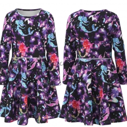 Disfraz Vestido de Colores con Estampado de Sirenas