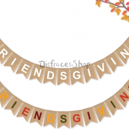 Lino de Acción de Gracias Tire de la Bandera Decoración de Vacaciones