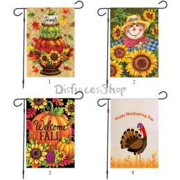 Patrón de Calabaza de Otoño Banderas de Jardín