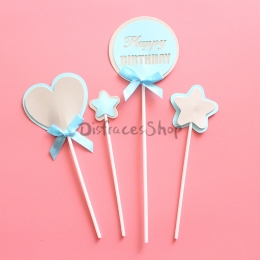 Tarjeta de Inserción de Forma Redonda de Decoración de Cumpleaños