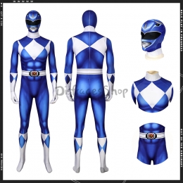 Disfraz de Power Rangers Ranger Azul Blanco - Personalizado