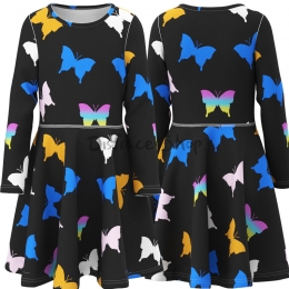 Disfraz Vestido Negro con Estampado de Mariposas