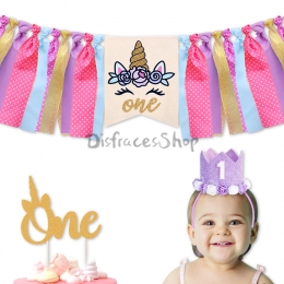 Unicornio Tema Tire de la Bandera Cumpleaños Decoración