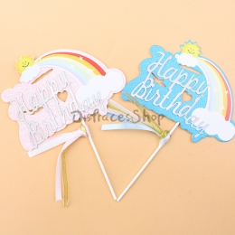 Tarjeta de Inserción de Arco Iris de Decoración de Cumpleaños
