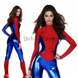Disfraces de Spiderman de Cuero Sintético Traje de Halloween para Mujer