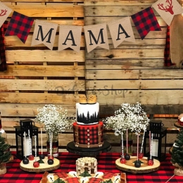 Serie de Leñadores Tirar de la Bandera Decoración de Vacaciones