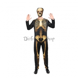 Disfraces Esqueleto Dorado de Halloween de Miedo para Hombre