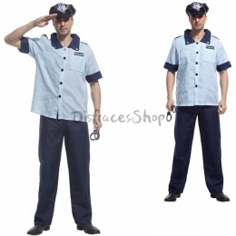 Disfraz de Oficial de Policía de Tres Piezas Uniforme Masculino