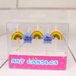 Pentagrama Vela Arco Iris Cumpleaños Decoración