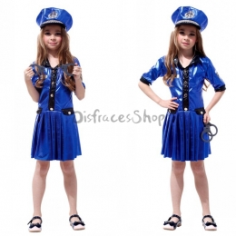 Disfraz de Policía para Niñas Hermoso Traje Azul