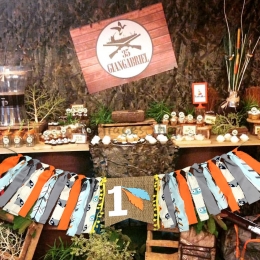 Tema de Caza Tire de la Bandera Cumpleaños Decoración