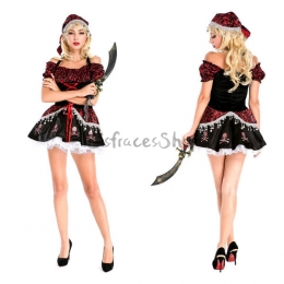 Disfraces Pirata Caribeña Falda de Halloween para Mujer