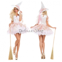 Disfraces de Bruja Vestido de Princesa Rosa Halloween