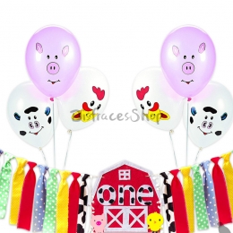 Tema de la Granja Tire de la Bandera Cumpleaños Decoración