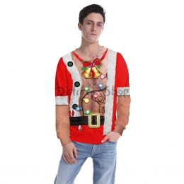 Disfraces de Navidad de Pelo de Pecho 3D Halloween para Hombres
