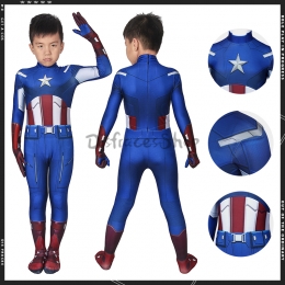 Disfraces de Capitán América Azul Spandex para Niños - Personalizado