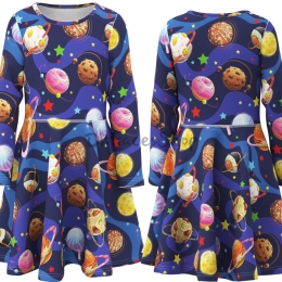 Disfraz Vestido Azul con Estampado de Estrella y Hamburguesa