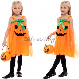 Disfraces de Calabaza Vestido de Velo Naranja