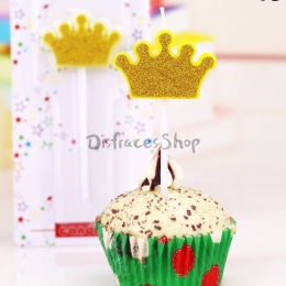 Vela Corona Color Dorado Cumpleaños Decoración