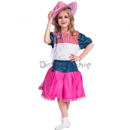 Disfraces Divertido de Vaquero Vestido de Halloween para Niñas