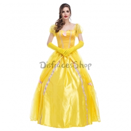 Disfraces Hadas Estilo Vintage Amarillo de Halloween para Mujer Vestido
