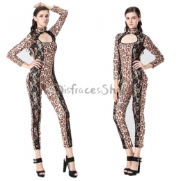 Disfraces Gato Leopardo Estilo de una Pieza de Halloween