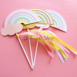 Pastel Arco Iris Insertado Tarjeta Cumpleaños Decoración