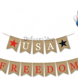 Pentagrama del Día de la Independencia Tire de la Bandera Decoración de Vacaciones