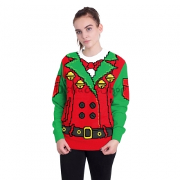 Disfraces de Navidad Rojo Verde Patrón de Halloween para Mujer