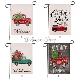 Serie de Coches de Navidad Banderas de Jardín