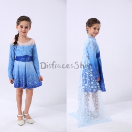 Disfraz Frozen Vestido de Princesa Elsa Cosplay para Niña