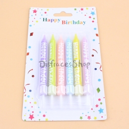 Velas de Colores a Rayas Cumpleaños Decoración