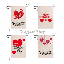 Impresión de Estilo de San Valentín Banderas de Jardín