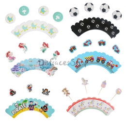 Borde de Taza de Pastel de 10 Piezas Decoración de Cumpleaños