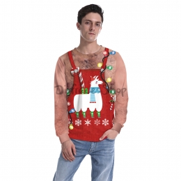 Disfraces de Pelo en el Pecho de Parodia de Patrón de Correa Halloween para Hombres