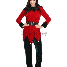 Disfraces Conjunto de Hadas Verde Rojo de Halloween para Mujer