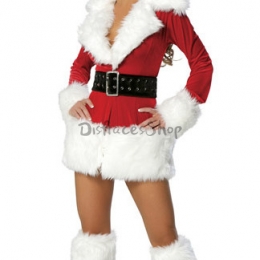 Disfraces de Navidad con Cuello en V Vestido Para Mujer de Halloween