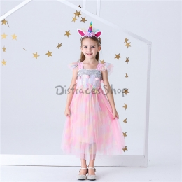 Disfraces Unicornio de Hilo Vestido de Halloween para Niñas