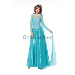 Disfraz Hielo Nieve Princess Elsa Vestido de Halloween para Adultos
