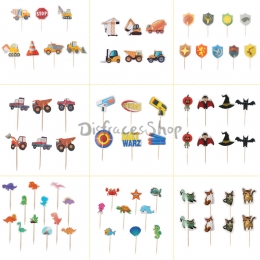 Palillos de Dientes de Dibujos Animados Cumpleaños Decoración