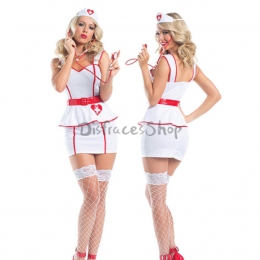 Disfraces Enfermera Sexy Traje Blanco de Halloween