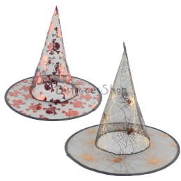 Sombrero de Gasa de una Sola Capa con Decoraciones de Halloween