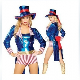 Disfraces Mago Cola de Golondrina Azul de Halloween para Mujer