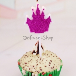 Vela Castillo Rosa Roja Decoración de Cumpleaños