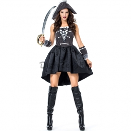 Disfraz de Capitán Pirata Navegador Vestido de Halloween para Mujer