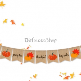 Calabaza Hoja de Arce Tirar de la Bandera Decoración de Vacaciones